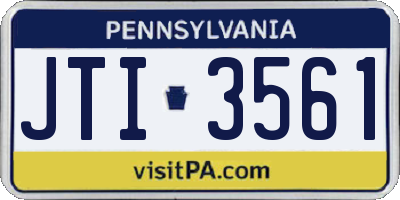 PA license plate JTI3561