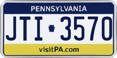PA license plate JTI3570