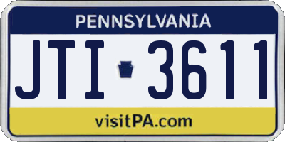 PA license plate JTI3611