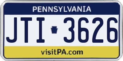 PA license plate JTI3626