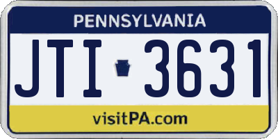 PA license plate JTI3631