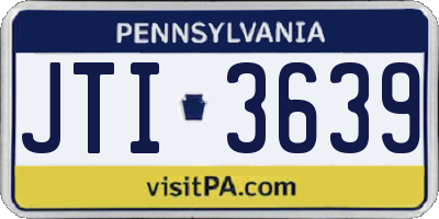 PA license plate JTI3639