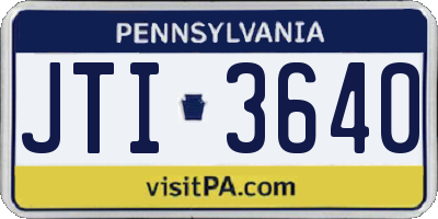 PA license plate JTI3640