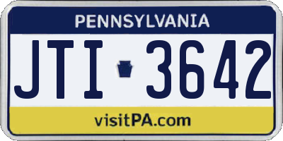 PA license plate JTI3642