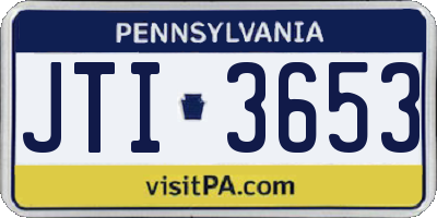 PA license plate JTI3653