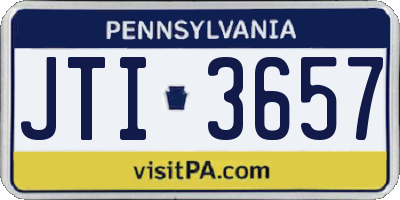 PA license plate JTI3657