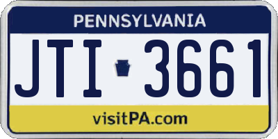 PA license plate JTI3661
