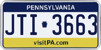 PA license plate JTI3663