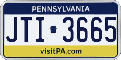 PA license plate JTI3665