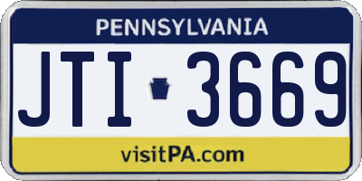 PA license plate JTI3669