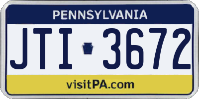 PA license plate JTI3672