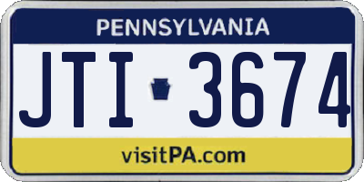 PA license plate JTI3674