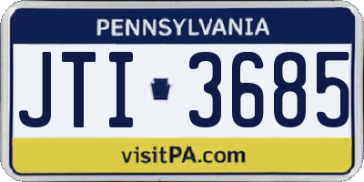 PA license plate JTI3685