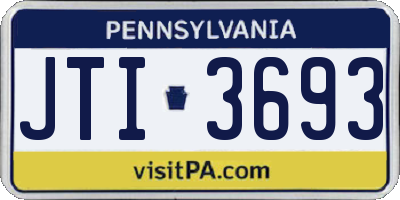 PA license plate JTI3693