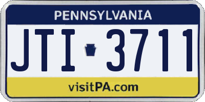 PA license plate JTI3711