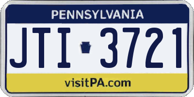 PA license plate JTI3721