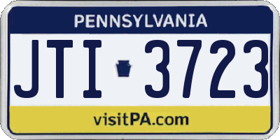 PA license plate JTI3723