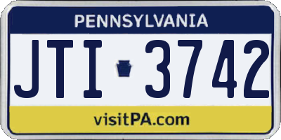 PA license plate JTI3742