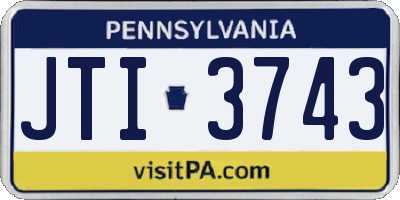 PA license plate JTI3743