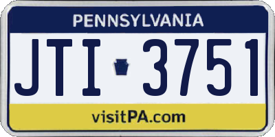 PA license plate JTI3751
