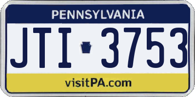 PA license plate JTI3753