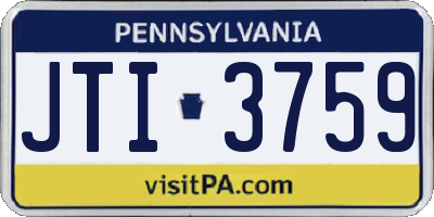 PA license plate JTI3759