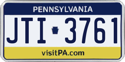 PA license plate JTI3761