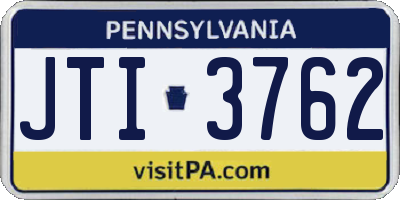 PA license plate JTI3762