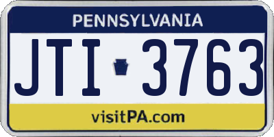 PA license plate JTI3763