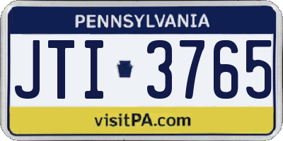 PA license plate JTI3765