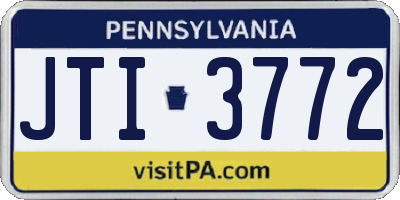 PA license plate JTI3772