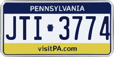 PA license plate JTI3774