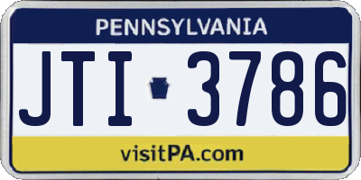 PA license plate JTI3786