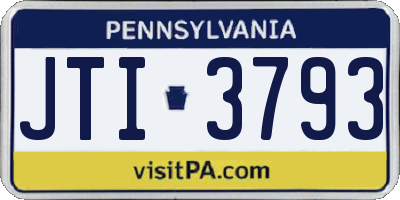 PA license plate JTI3793