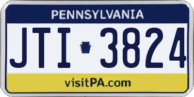 PA license plate JTI3824
