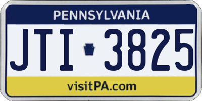 PA license plate JTI3825