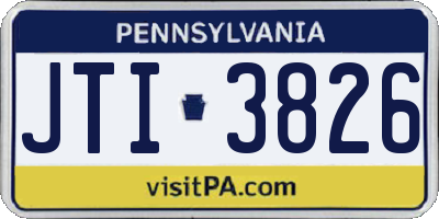 PA license plate JTI3826