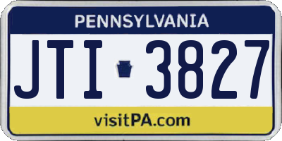 PA license plate JTI3827