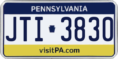 PA license plate JTI3830