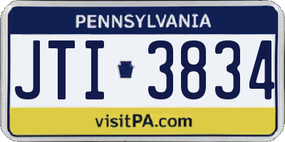 PA license plate JTI3834