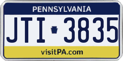 PA license plate JTI3835