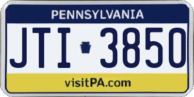 PA license plate JTI3850