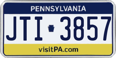 PA license plate JTI3857