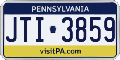 PA license plate JTI3859