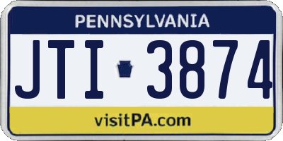 PA license plate JTI3874