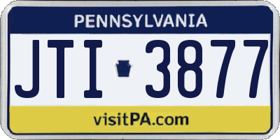 PA license plate JTI3877