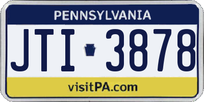 PA license plate JTI3878