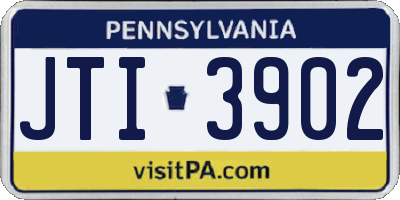 PA license plate JTI3902