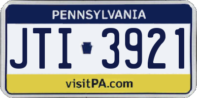 PA license plate JTI3921