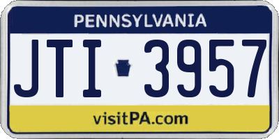 PA license plate JTI3957